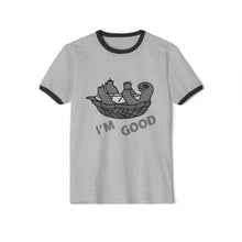 Load image into Gallery viewer, Funny Sloth Graphic Ringer T-Shirt - "I'M GOOD" - Unisex Cotton Tee