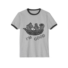 Load image into Gallery viewer, Funny Sloth Graphic Ringer T-Shirt - &quot;I&#39;M GOOD&quot; - Unisex Cotton Tee
