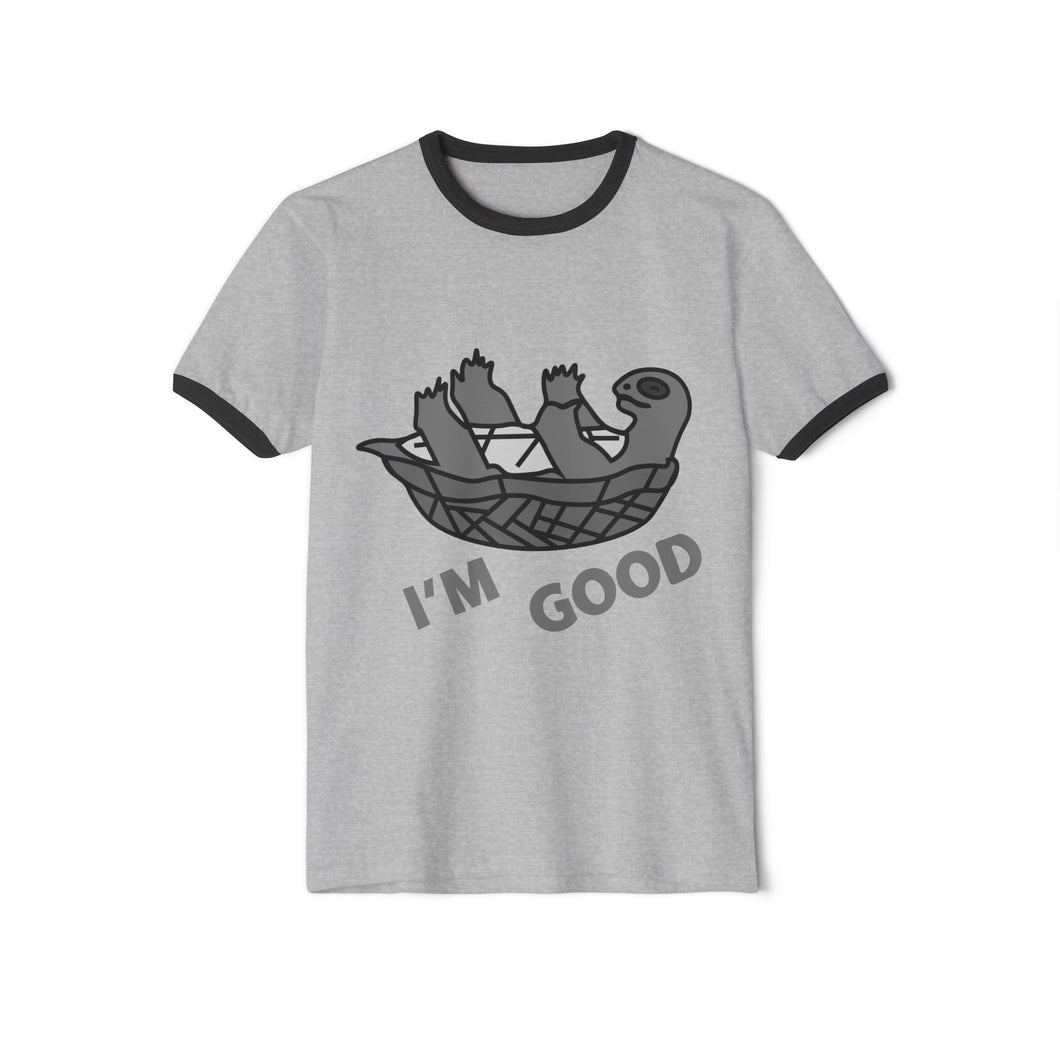 Funny Sloth Graphic Ringer T-Shirt - 