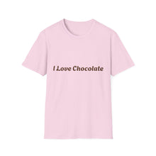 Load image into Gallery viewer, I Love Chocolate Unisex T-Shirt | Sweet Gift for Chocolate Lovers, Casual Wear, Birthday, Celebrations, Foodie Fashion
